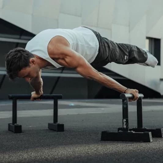Athlete performing a planche exercise